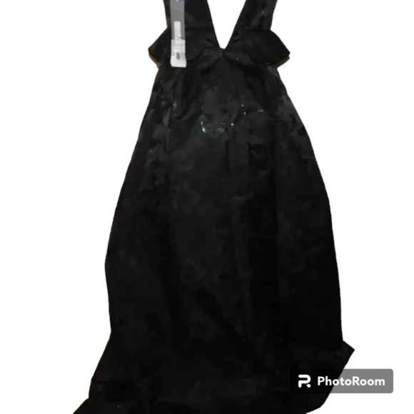 ML Monique Lhuillier Strapless Floral Jacquard Peplum Gown - Picture 8 of 16